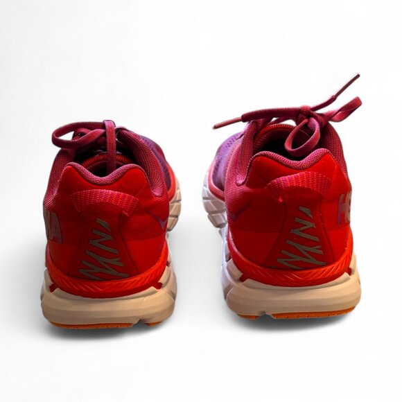 Hoka One One Clifton 6 Women’s 8.5 Poppy Red Running Shoes | Cushioned Trainer - Picture 7 of 9